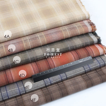 Yarn dyed cotton - Grid 4 fabric - FO:REST Fabric 布恩堂Liberty fabrictana lawnjapanese fabricykk zipper