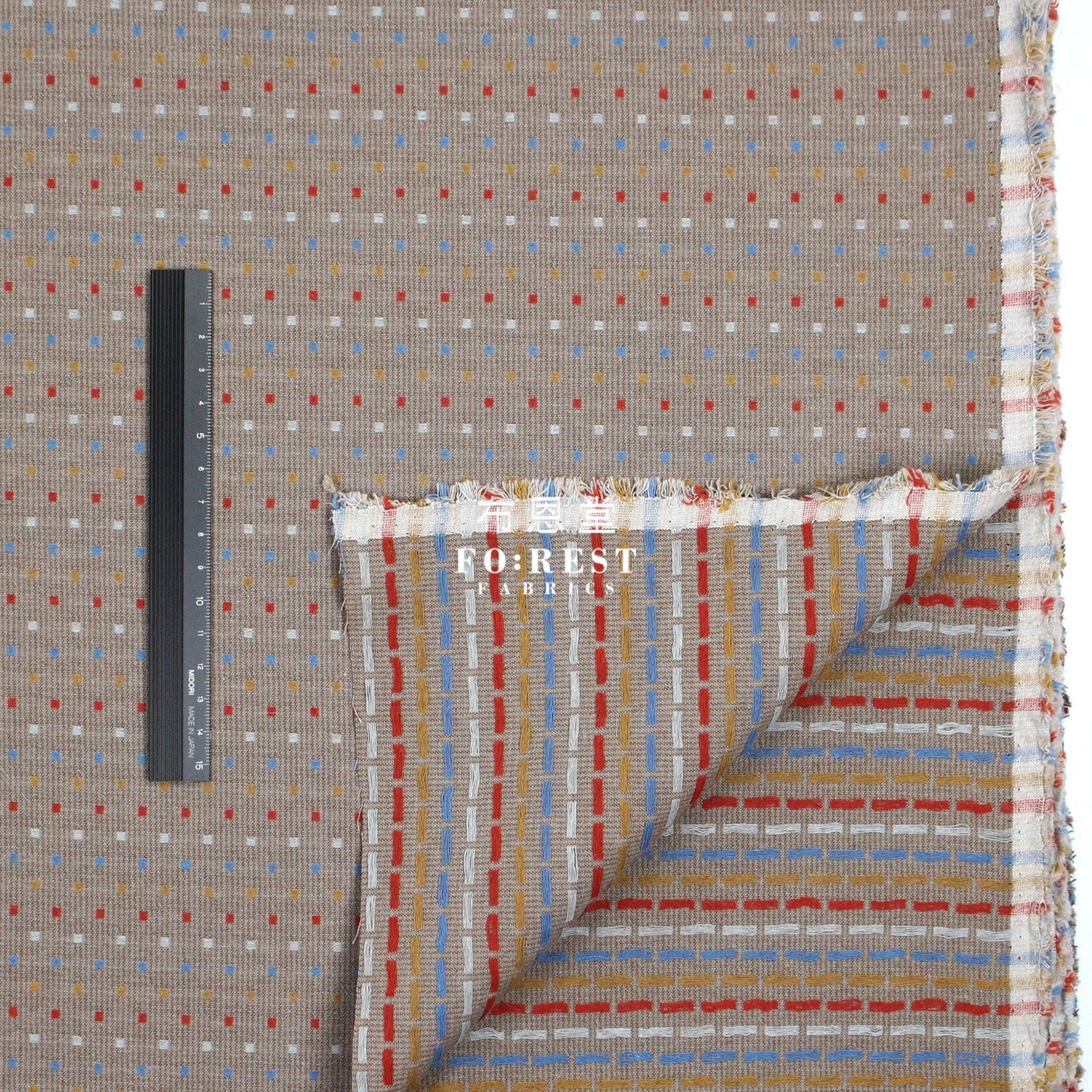 Yarn dyed cotton - Grid 5 fabric - FO:REST Fabric 布恩堂Liberty fabrictana lawnjapanese fabricykk zipper