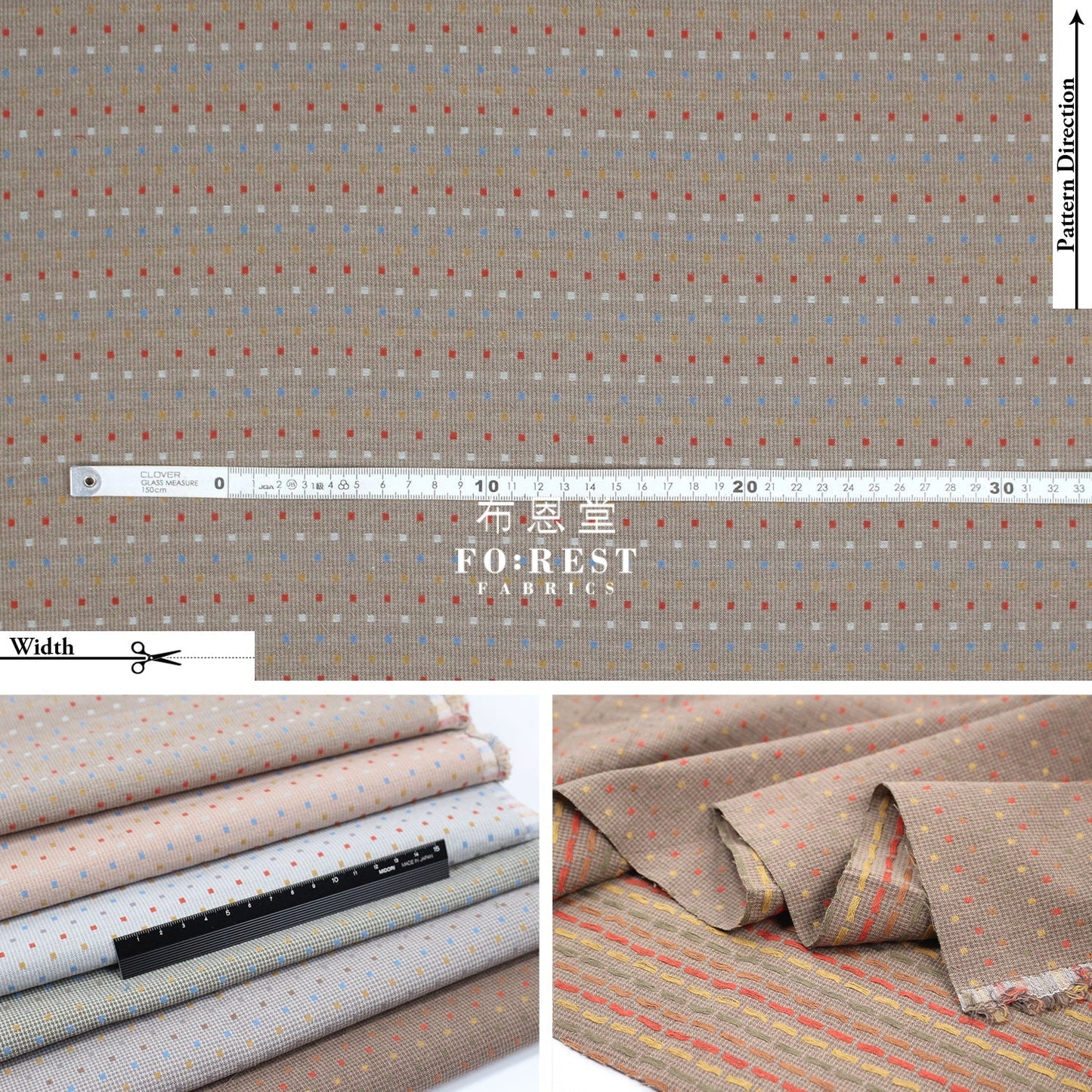Yarn dyed cotton - Grid 5 fabric - FO:REST Fabric 布恩堂Liberty fabrictana lawnjapanese fabricykk zipper