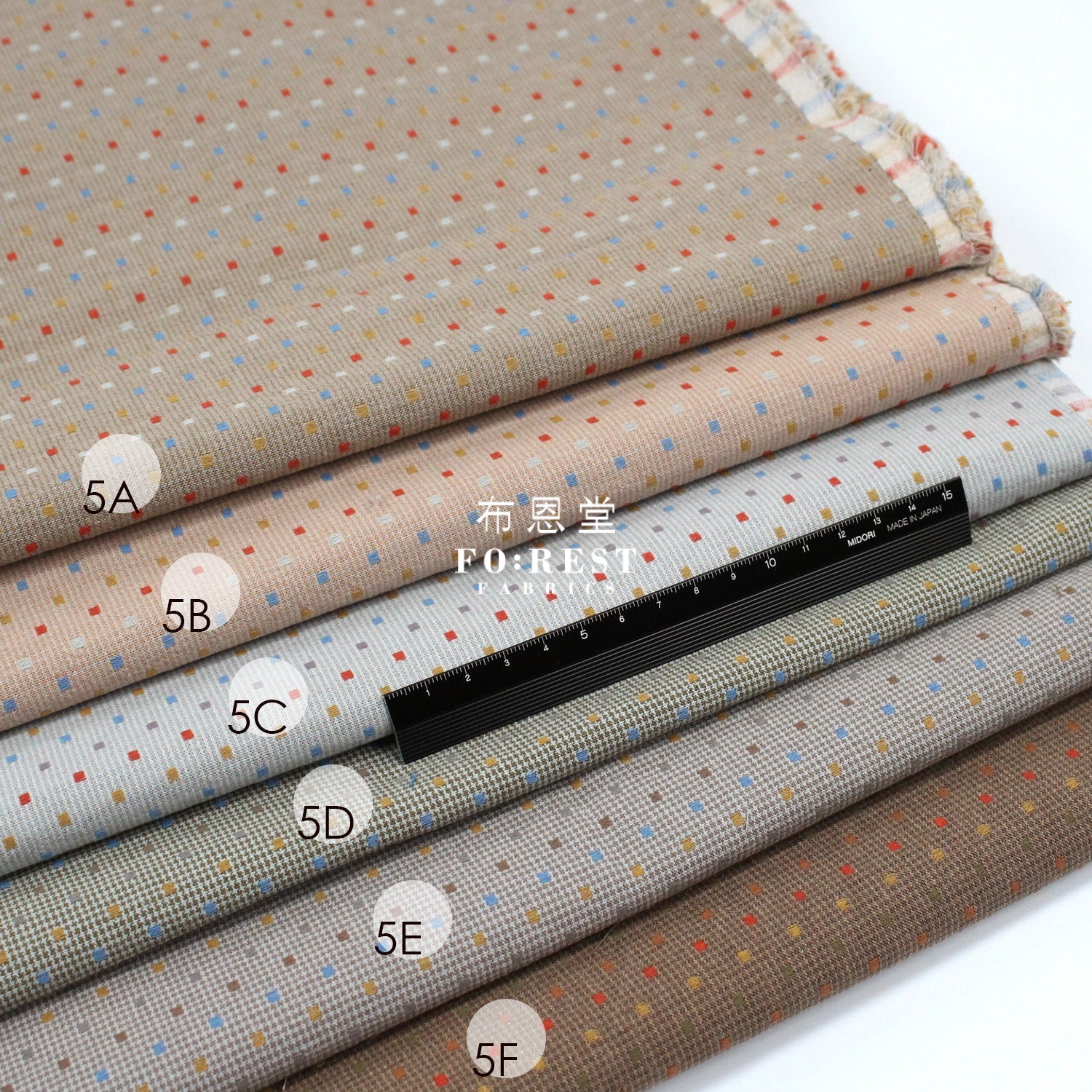 Yarn dyed cotton - Grid 5 fabric - FO:REST Fabric 布恩堂Liberty fabrictana lawnjapanese fabricykk zipper