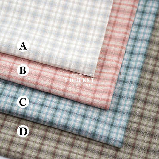 Yarn dyed cotton - Grid fabric - FO:REST Fabric 布恩堂Liberty fabrictana lawnjapanese fabricykk zipper