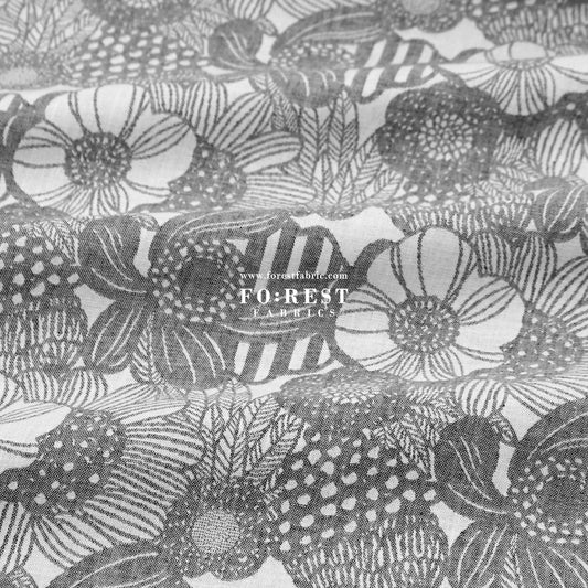Yarn Dyed Cotton Jacquard - Art Flower - FO:REST Fabric 布恩堂Liberty fabrictana lawnjapanese fabricykk zipper
