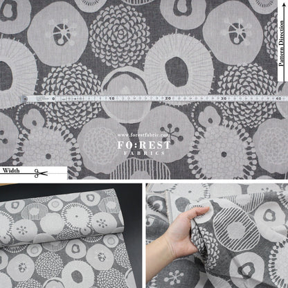 Yarn Dyed Cotton Jacquard - Ink Flowers - FO:REST Fabric 布恩堂Liberty fabrictana lawnjapanese fabricykk zipper