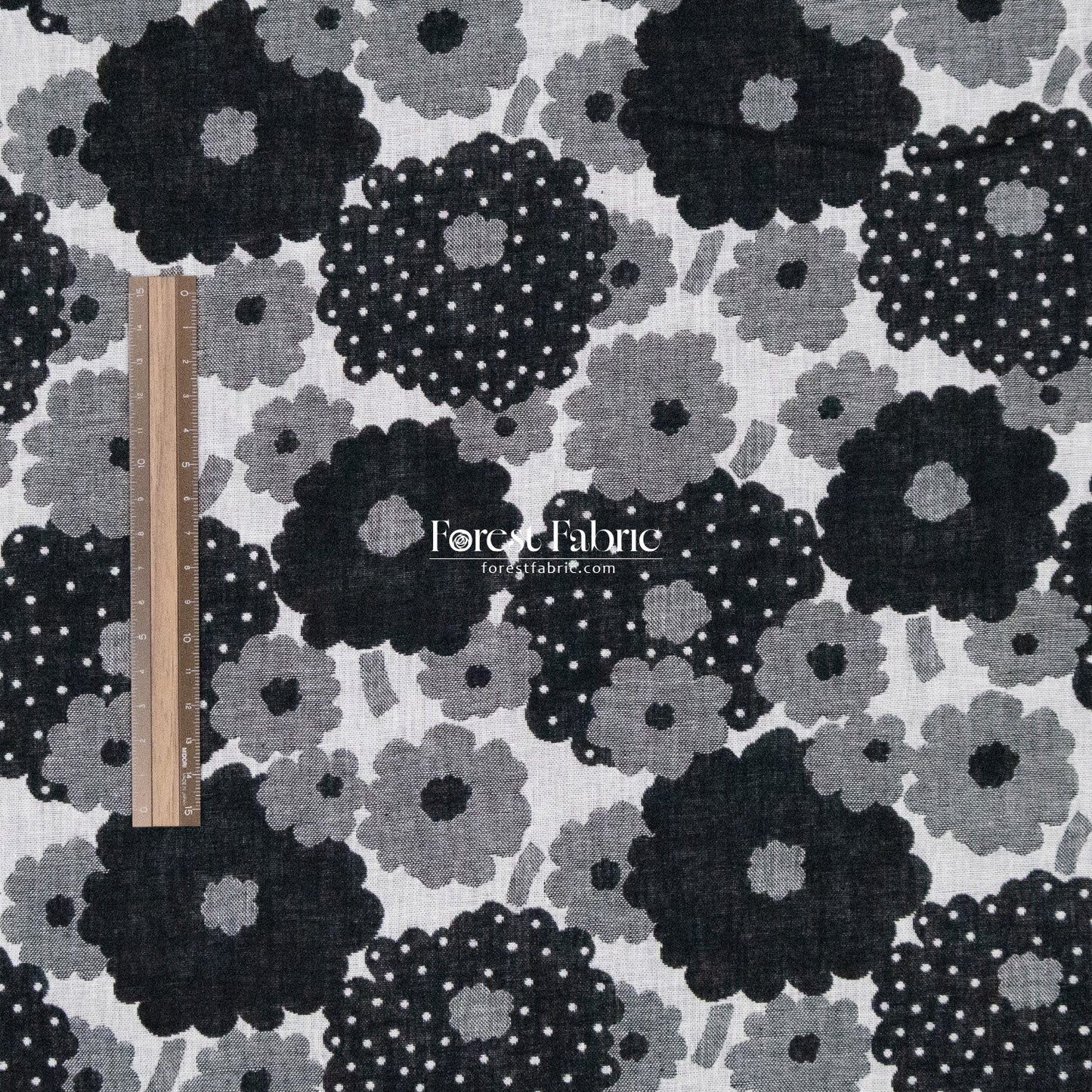 Yarn Dyed Cotton Jacquard - Polka Dot Flower - FO:REST Fabric 布恩堂Liberty fabrictana lawnjapanese fabricykk zipper
