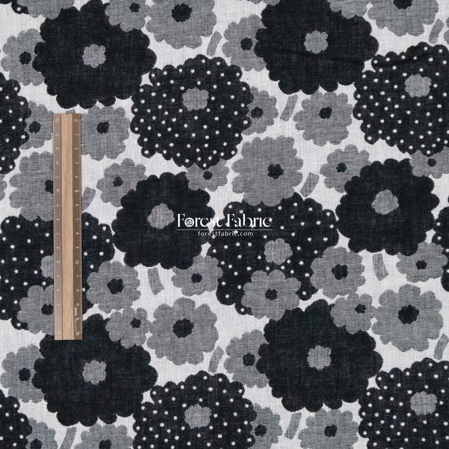 Yarn Dyed Cotton Jacquard - Polka Dot Flower - FO:REST Fabric 布恩堂Liberty fabrictana lawnjapanese fabricykk zipper
