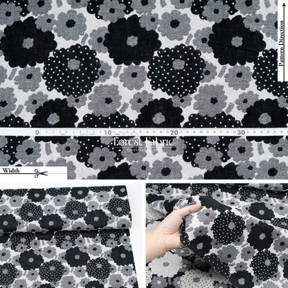 Yarn Dyed Cotton Jacquard - Polka Dot Flower - FO:REST Fabric 布恩堂Liberty fabrictana lawnjapanese fabricykk zipper