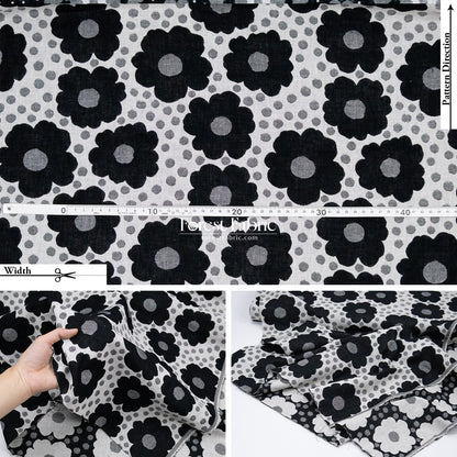 Yarn Dyed Cotton Jacquard - Polka Dot Flower - FO:REST Fabric 布恩堂Liberty fabrictana lawnjapanese fabricykk zipper