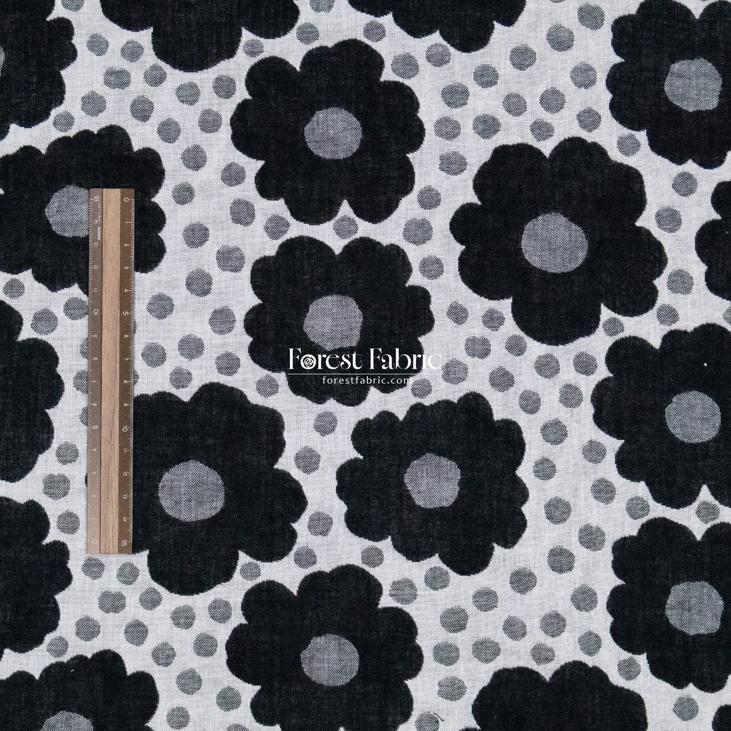 Yarn Dyed Cotton Jacquard - Polka Dot Flower - FO:REST Fabric 布恩堂Liberty fabrictana lawnjapanese fabricykk zipper