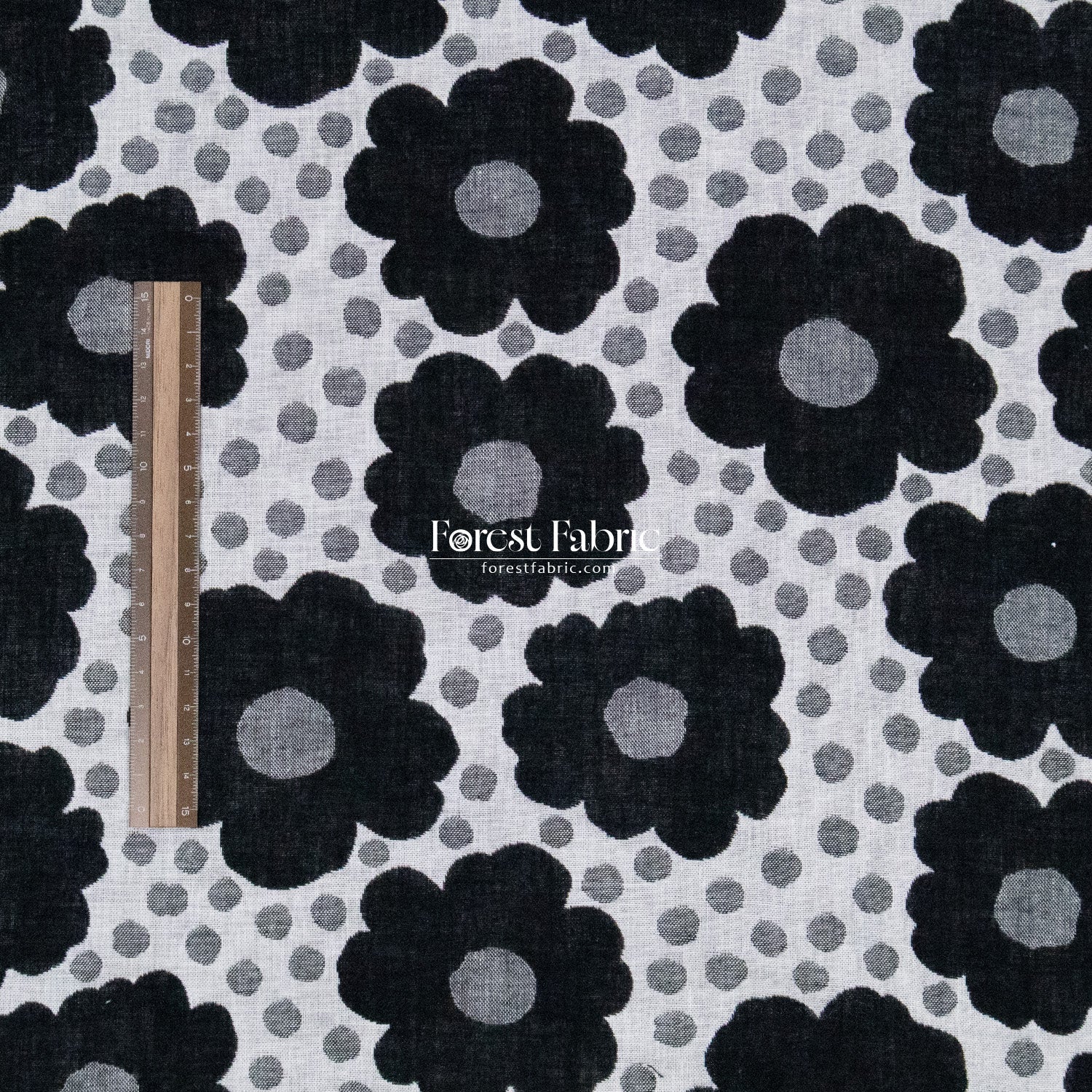 Yarn Dyed Cotton Jacquard - Polka Dot Flower - FO:REST Fabric 布恩堂Liberty fabrictana lawnjapanese fabricykk zipper