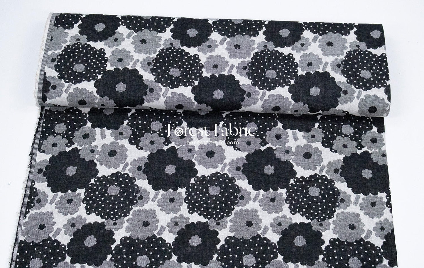 Yarn Dyed Cotton Jacquard - Polka Dot Flower - FO:REST Fabric 布恩堂Liberty fabrictana lawnjapanese fabricykk zipper