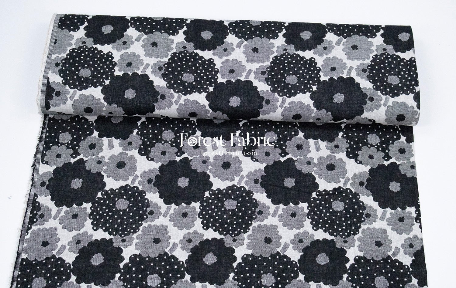 Yarn Dyed Cotton Jacquard - Polka Dot Flower - FO:REST Fabric 布恩堂Liberty fabrictana lawnjapanese fabricykk zipper