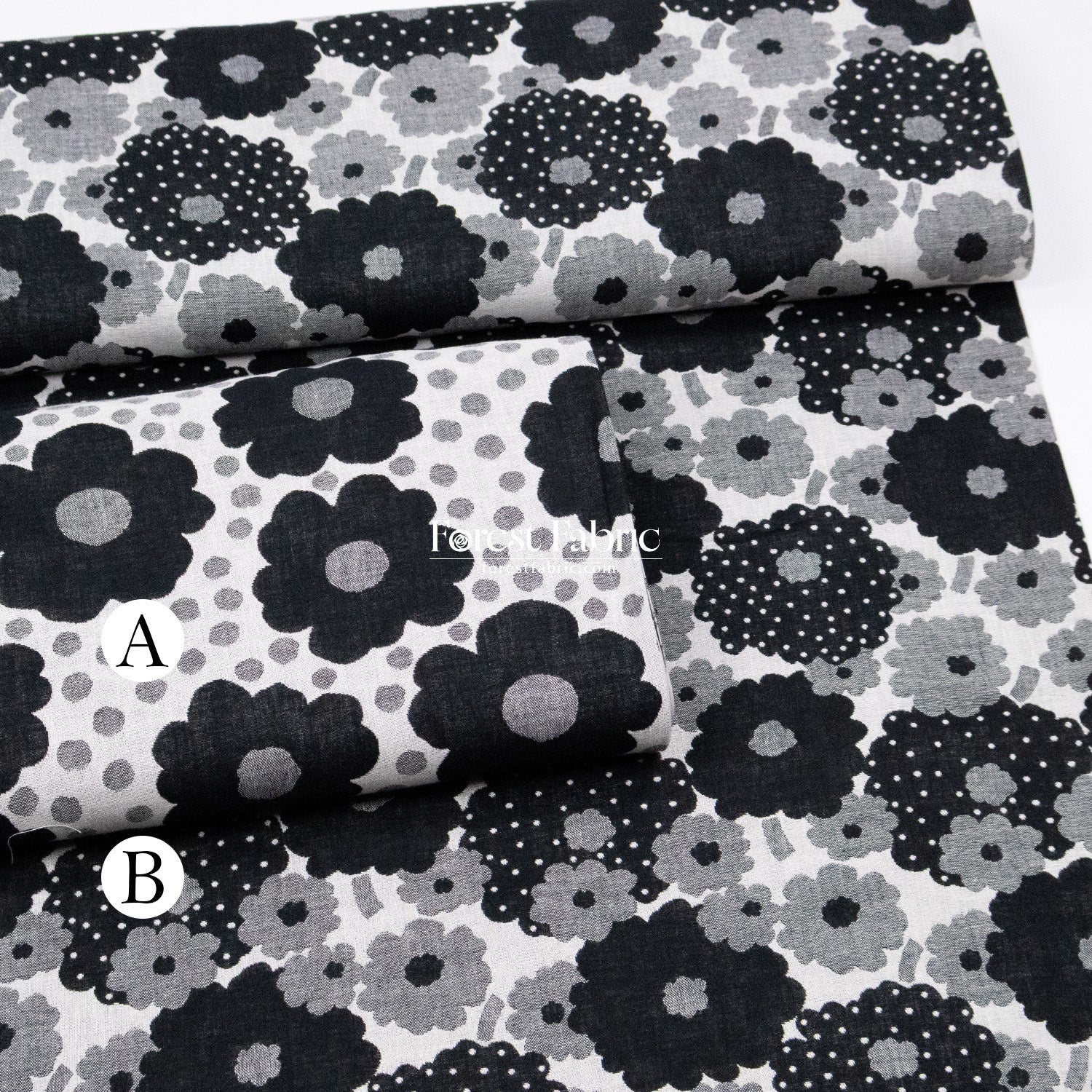 Yarn Dyed Cotton Jacquard - Polka Dot Flower - FO:REST Fabric 布恩堂Liberty fabrictana lawnjapanese fabricykk zipper