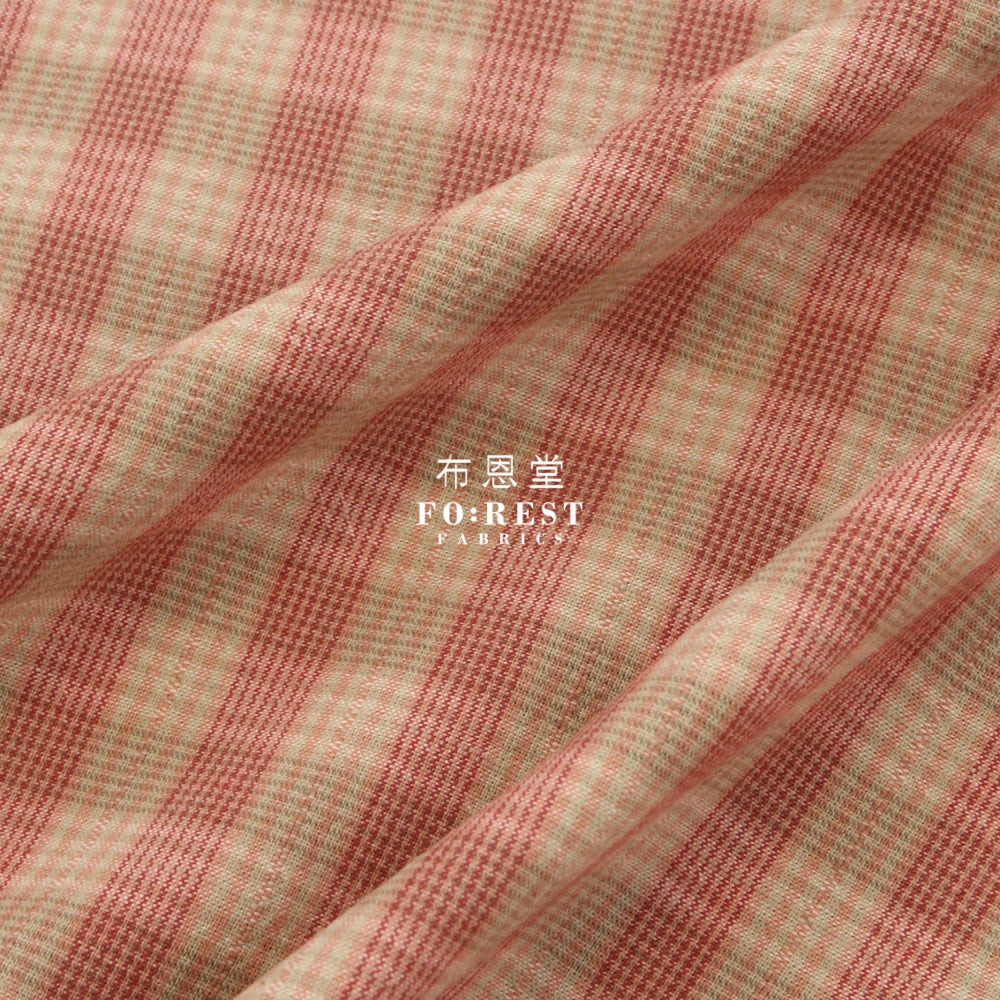 Yarn Dyed Cotton - Square Fabric Red