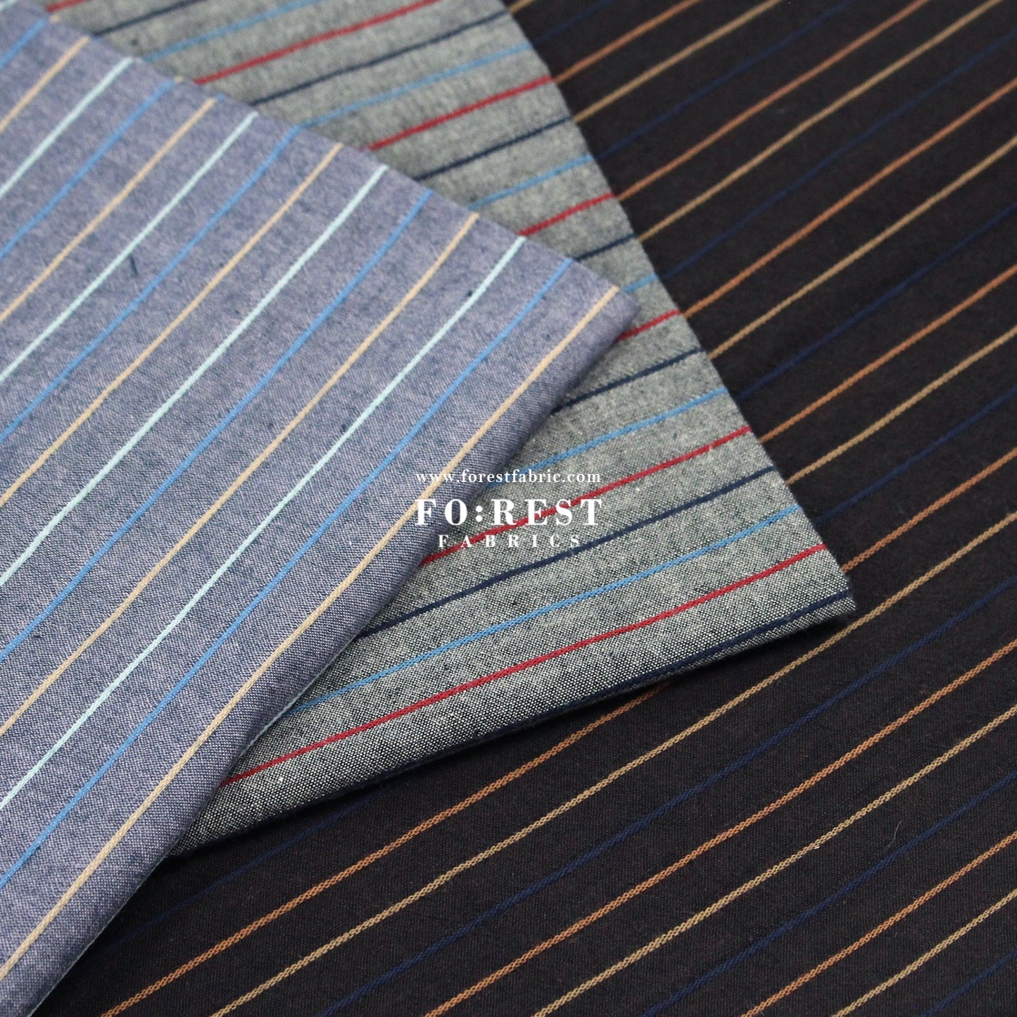 Yarn dyed cotton - strip fabric - FO:REST Fabric 布恩堂Liberty fabrictana lawnjapanese fabricykk zipper