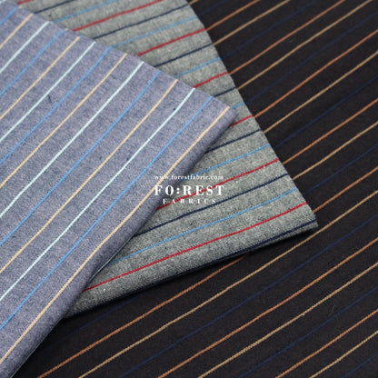Yarn dyed cotton - strip fabric - FO:REST Fabric 布恩堂Liberty fabrictana lawnjapanese fabricykk zipper