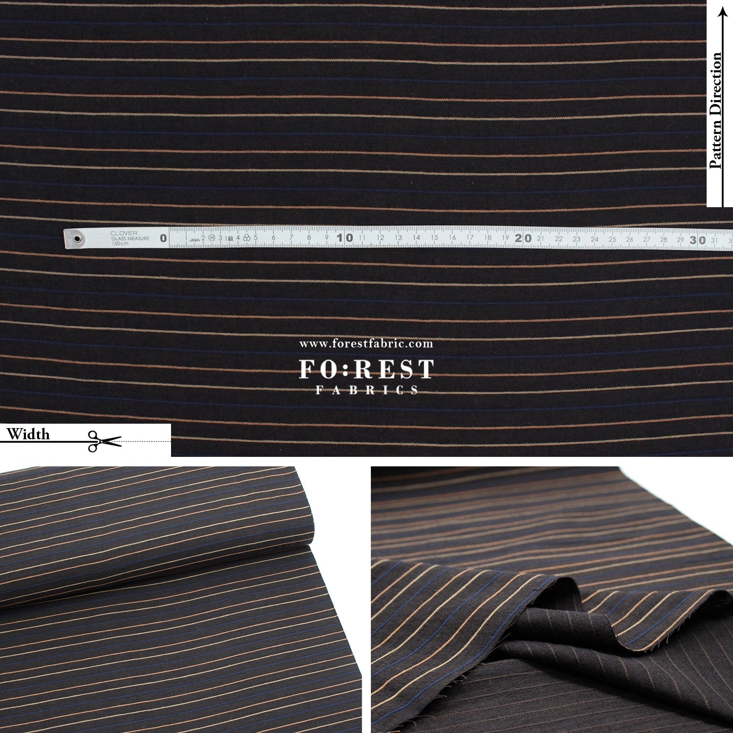 Yarn dyed cotton - strip fabric - FO:REST Fabric 布恩堂Liberty fabrictana lawnjapanese fabricykk zipper
