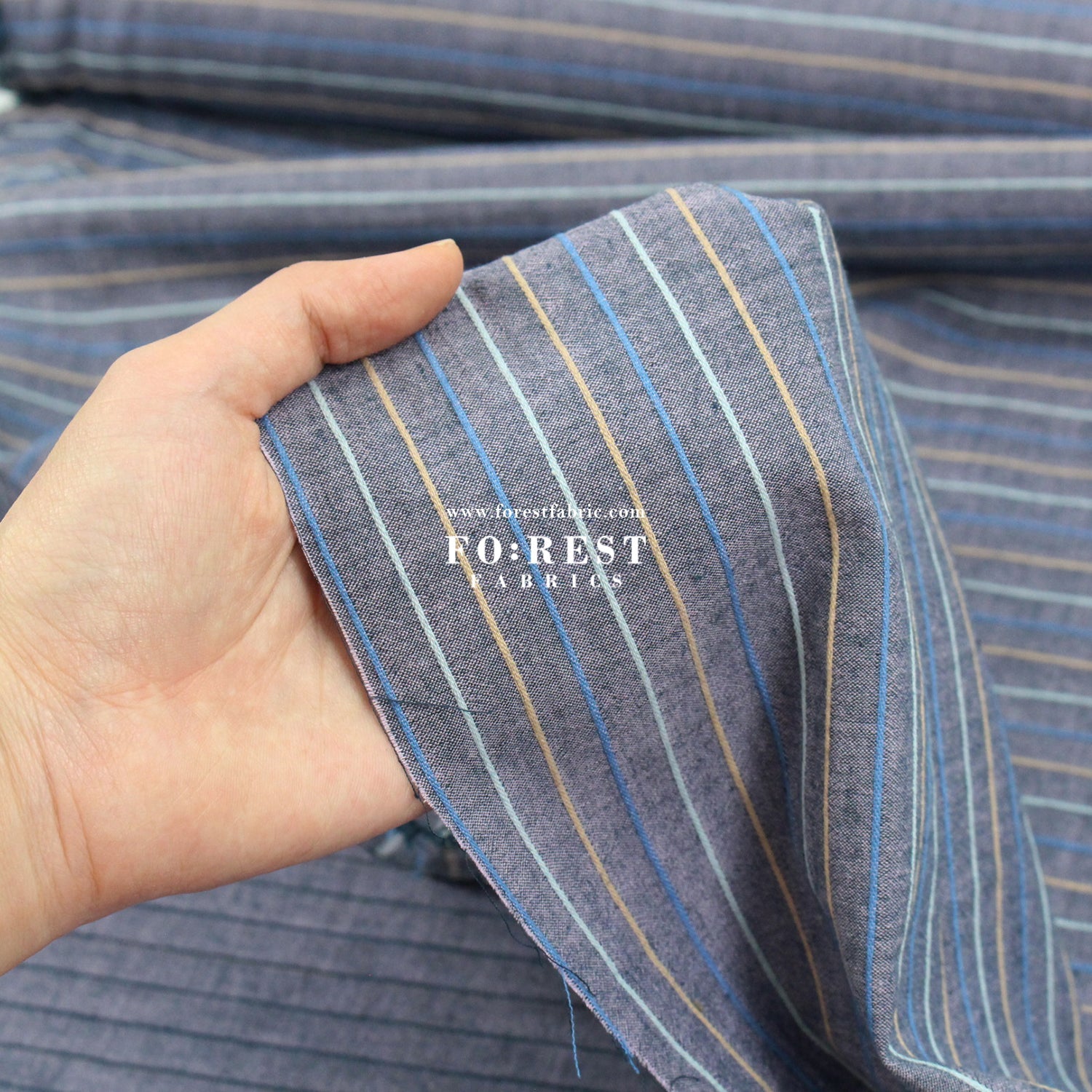 Yarn dyed cotton - strip fabric - FO:REST Fabric 布恩堂Liberty fabrictana lawnjapanese fabricykk zipper