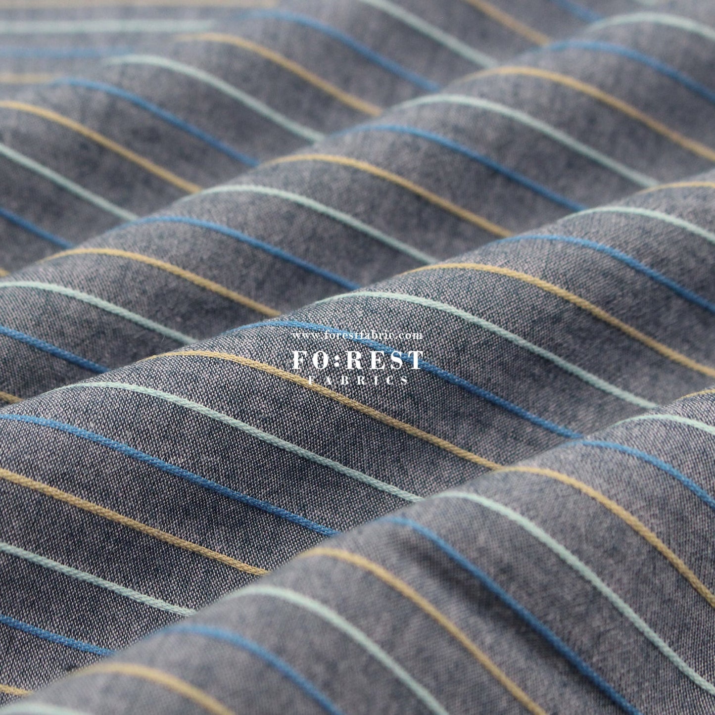 Yarn dyed cotton - strip fabric - FO:REST Fabric 布恩堂Liberty fabrictana lawnjapanese fabricykk zipper