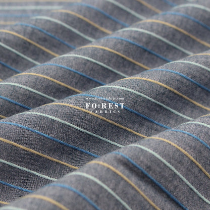 Yarn dyed cotton - strip fabric - FO:REST Fabric 布恩堂Liberty fabrictana lawnjapanese fabricykk zipper
