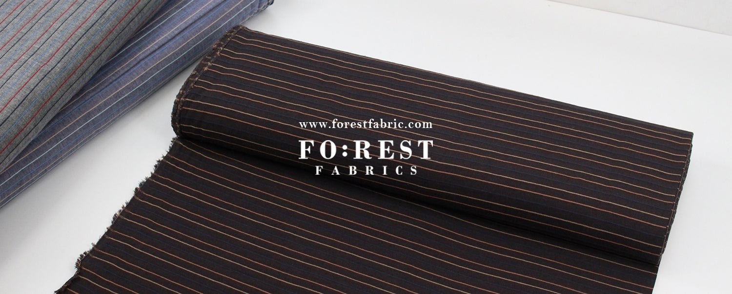 Yarn dyed cotton - strip fabric - FO:REST Fabric 布恩堂Liberty fabrictana lawnjapanese fabricykk zipper