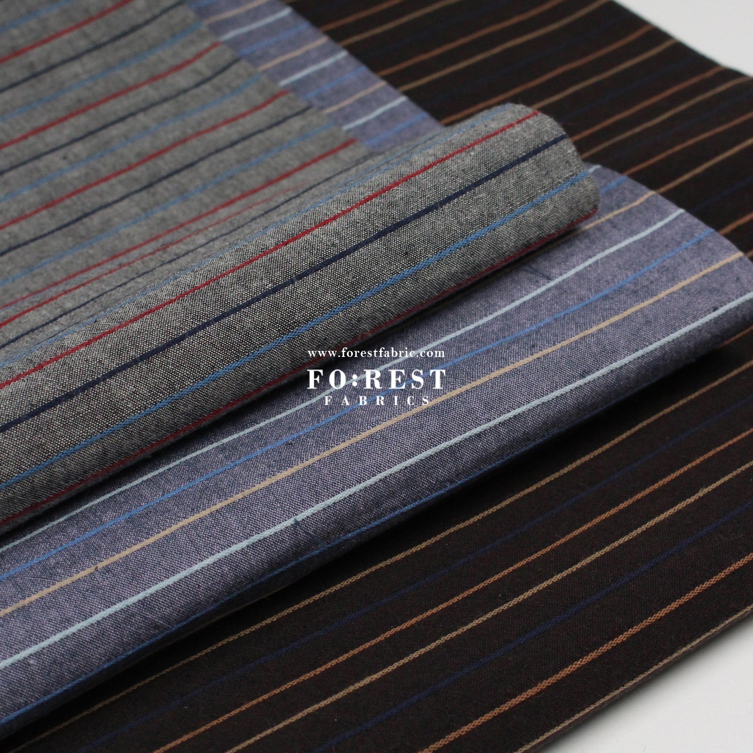 Yarn dyed cotton - strip fabric - FO:REST Fabric 布恩堂Liberty fabrictana lawnjapanese fabricykk zipper