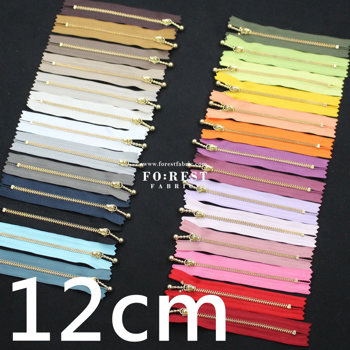 YKK 12cm Zipper Golden - FO:REST Fabric 布恩堂Liberty fabrictana lawnjapanese fabricykk zipper