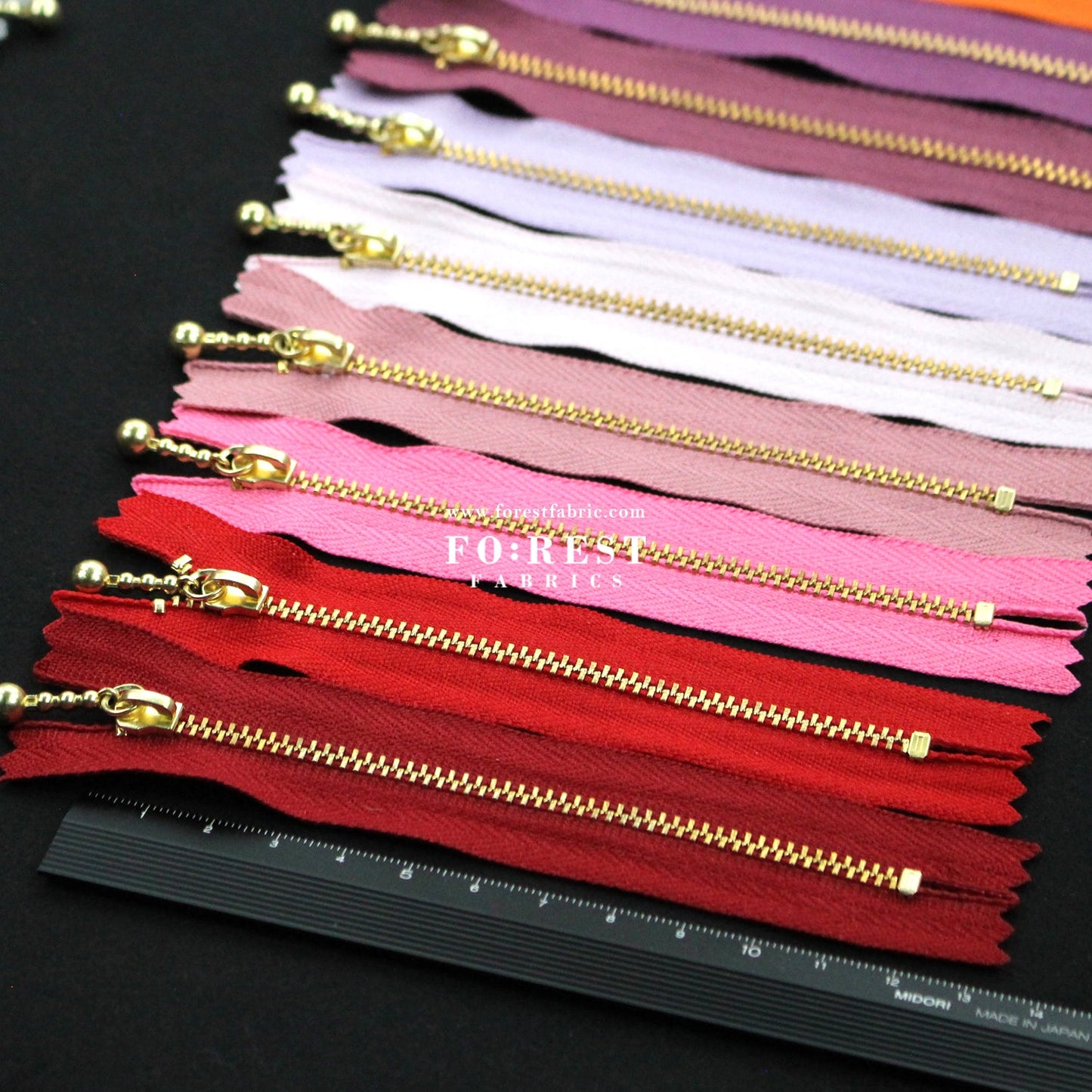 YKK 12cm Zipper Golden - FO:REST Fabric 布恩堂Liberty fabrictana lawnjapanese fabricykk zipper