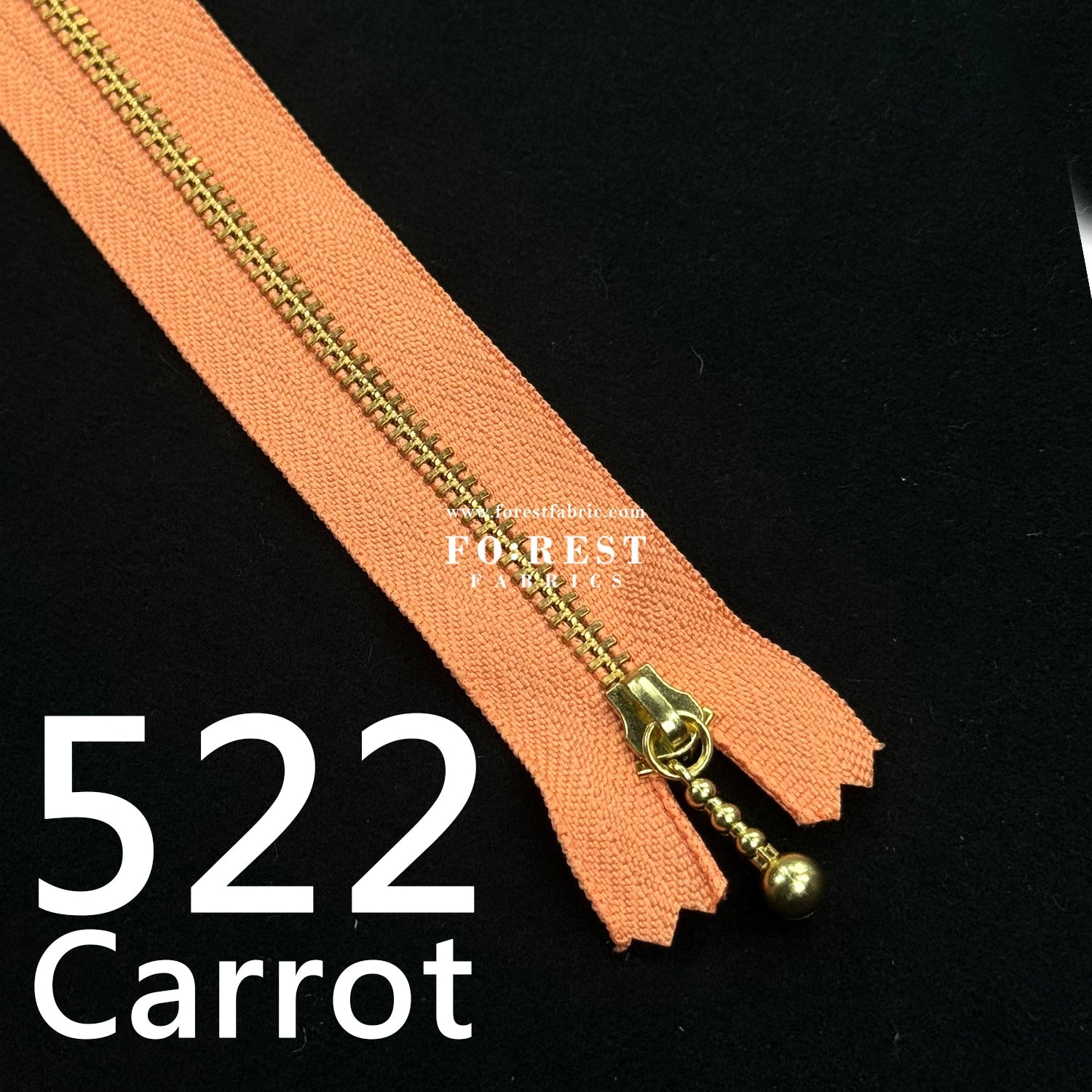 YKK 12cm Zipper Golden - FO:REST Fabric 布恩堂Liberty fabrictana lawnjapanese fabricykk zipper