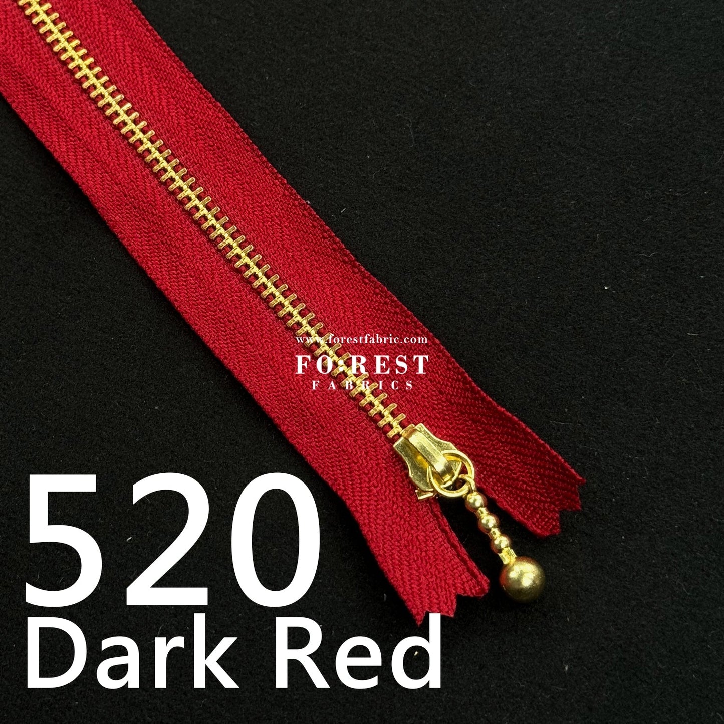 YKK 20cm Zipper Golden - FO:REST Fabric 布恩堂Liberty fabrictana lawnjapanese fabricykk zipper
