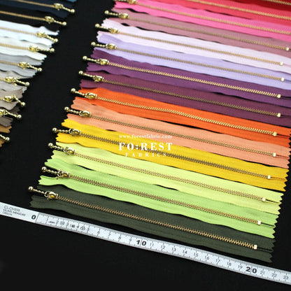 YKK 20cm Zipper Golden - FO:REST Fabric 布恩堂Liberty fabrictana lawnjapanese fabricykk zipper