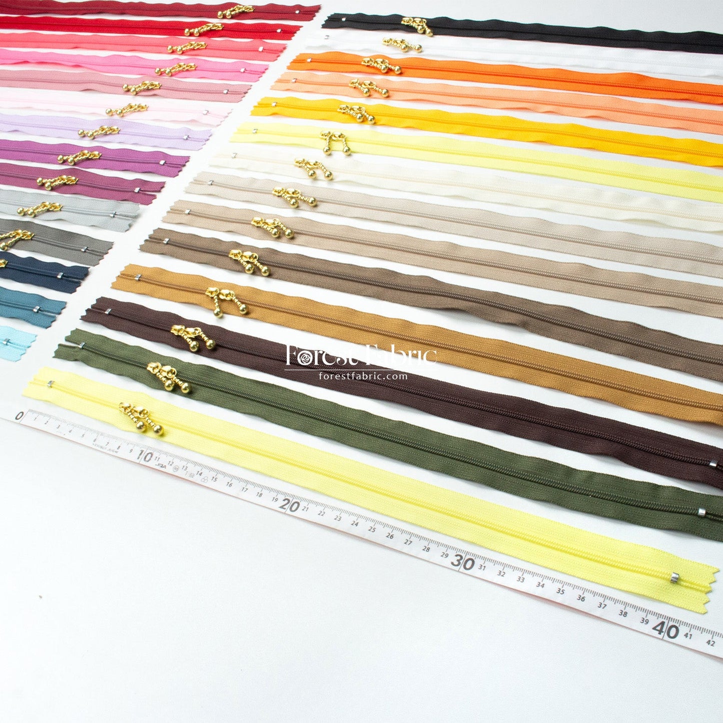 YKK 40cm Double - sided Zipper Golden - FO:REST Fabric 布恩堂Liberty fabrictana lawnjapanese fabricykk zipper