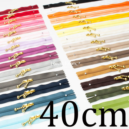 YKK 40cm Double - sided Zipper Golden - FO:REST Fabric 布恩堂Liberty fabrictana lawnjapanese fabricykk zipper