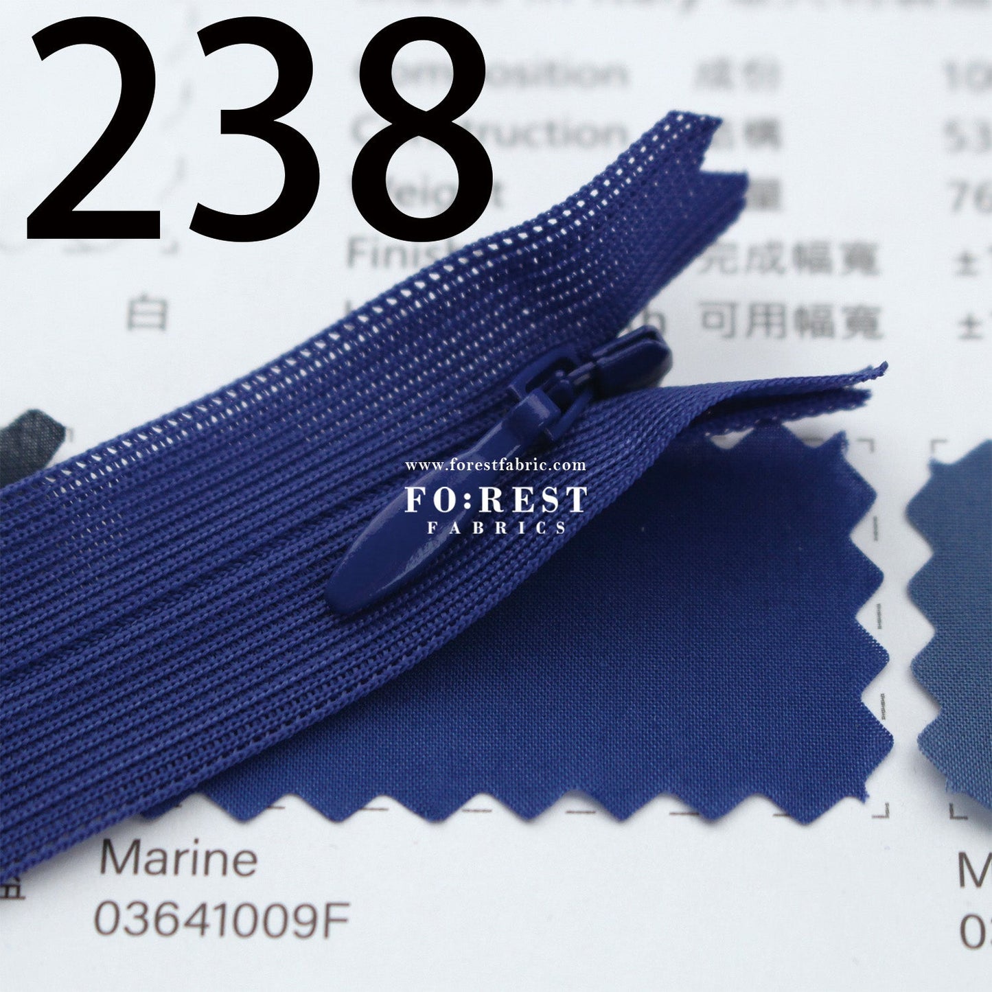 YKK25cm Invisible Zipper 服裝隱形拉鍊 - FO:REST Fabric 布恩堂Liberty fabrictana lawnjapanese fabricykk zipper