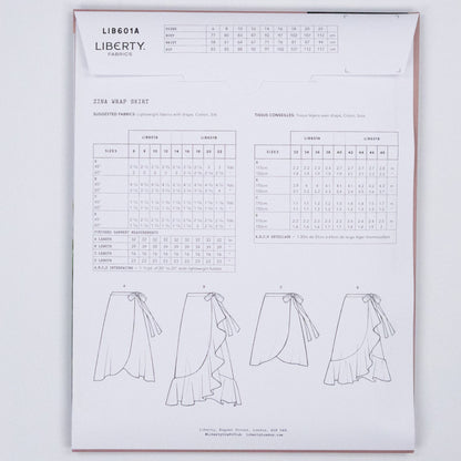 Zina Wrap Skirt Ladies Set - Liberty Paper pattern - FO:REST Fabric 布恩堂Liberty fabrictana lawnjapanese fabricykk zipper