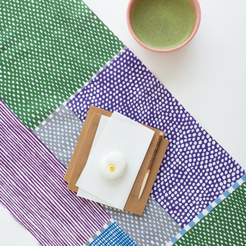 SOU SOU - 伊勢木綿 - 點線Lines and Dots GREEN (member) - forestfabric 布恩堂