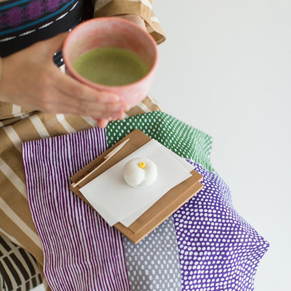 SOU SOU - 伊勢木綿 - 點線Lines and Dots GREEN (member) - forestfabric 布恩堂
