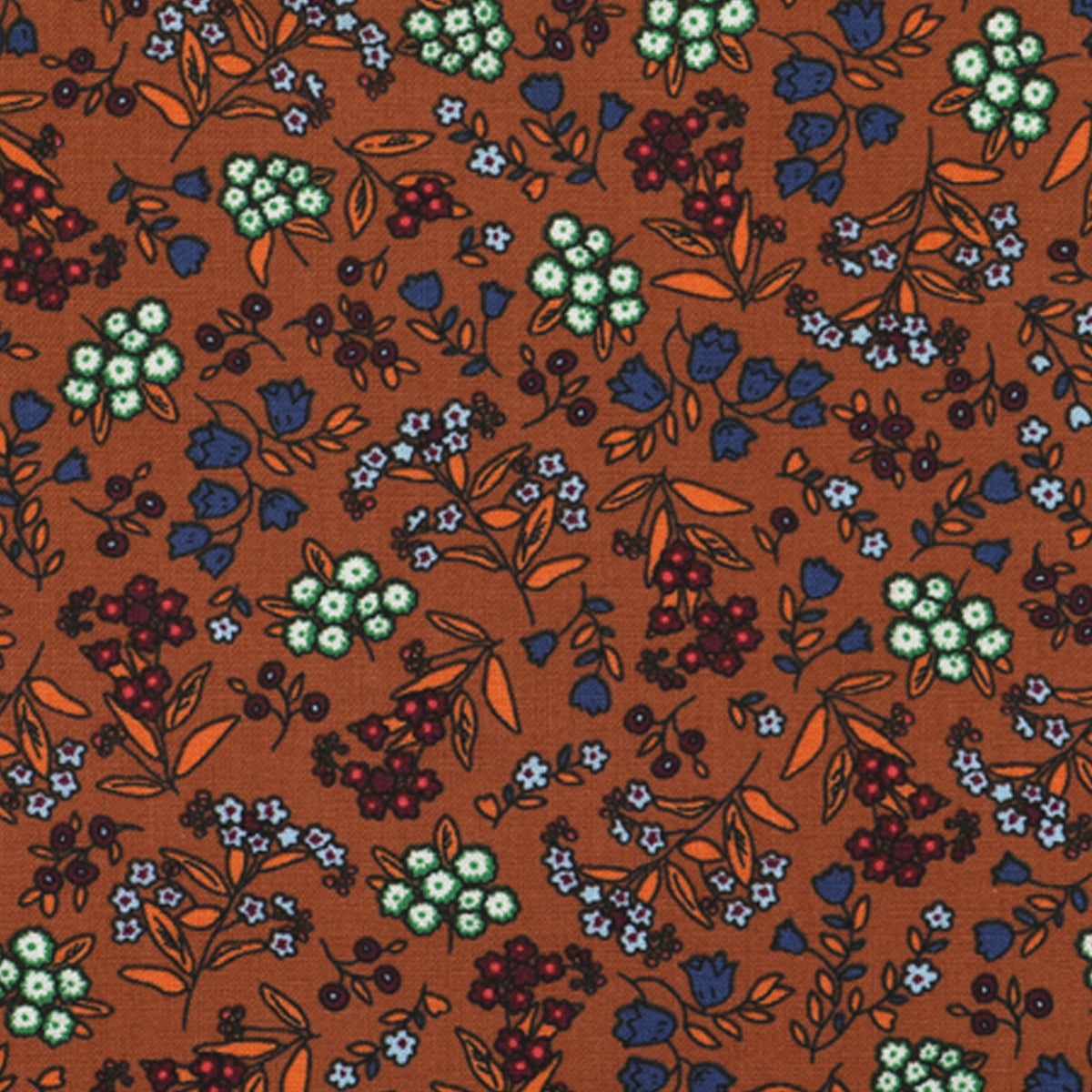 Dailylike - cotton - Flower garden brown Fabric - forestfabric 布恩堂