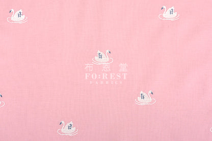 Dailylike - cotton - Embroidered Swan Fabric - forest-fabric