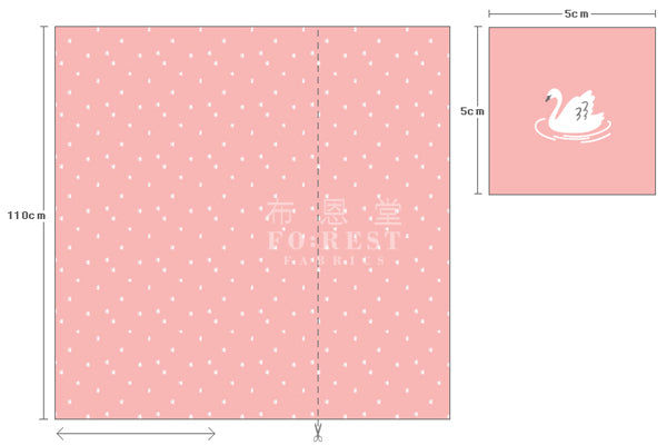 Dailylike - cotton - Embroidered Swan Fabric - forest-fabric