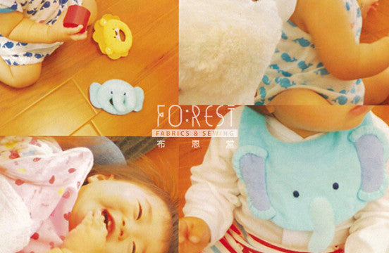 DIY SET | okiniiri baby BEAR grip toy - forest-fabric
