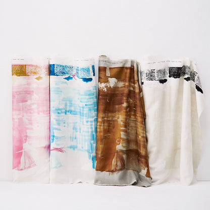 Linen - Saison C - Nani Iro fabric - forest-fabric
