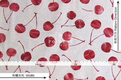 cotton linen - Cherry fabric - forest-fabric
