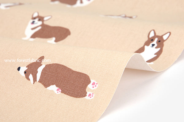 Dailylike oxford - Welsh corgi Fabric - forest-fabric