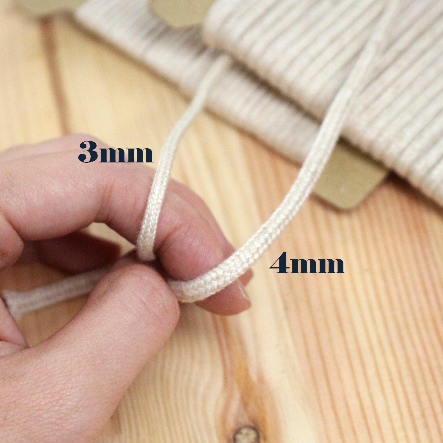 3 - 4mm Linen Blended Cord - 1meter - FO:REST Fabric 布恩堂Liberty fabrictana lawnjapanese fabricykk zipper
