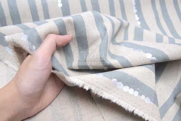 Echino - cotton linen - stripe Fabric 2018SS - forest-fabric