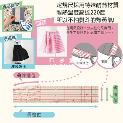 Tools -  Iron ruler - forest-fabric