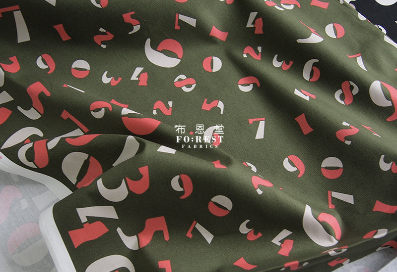 Oxford - Clock numbers fabric - forest-fabric