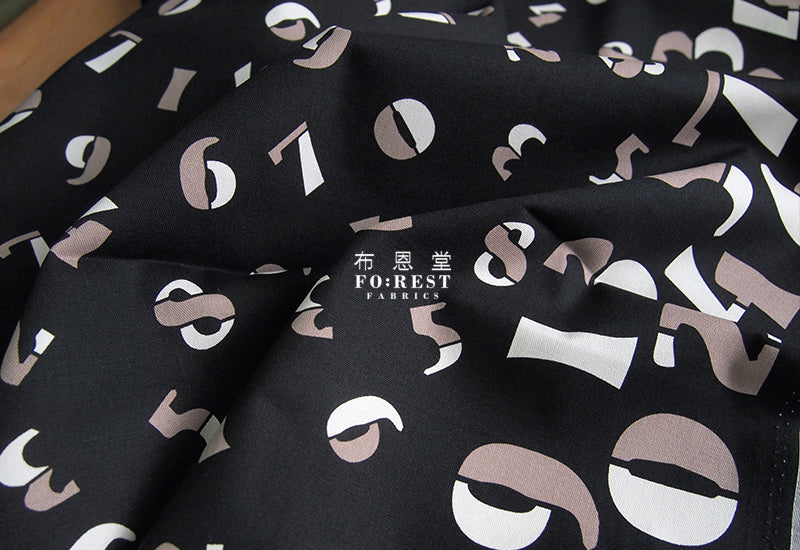 Oxford - Clock numbers fabric - forest-fabric