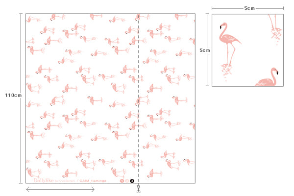 Dailylike - cotton - Calm flamingo Fabric - forest-fabric