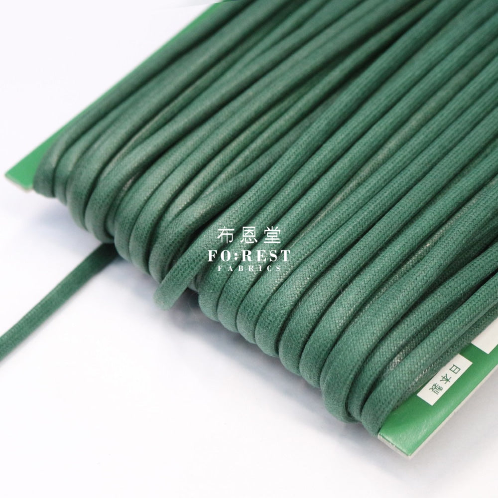 5Mm Waxed Cotton Cord - 1Meter Green Craft Rope